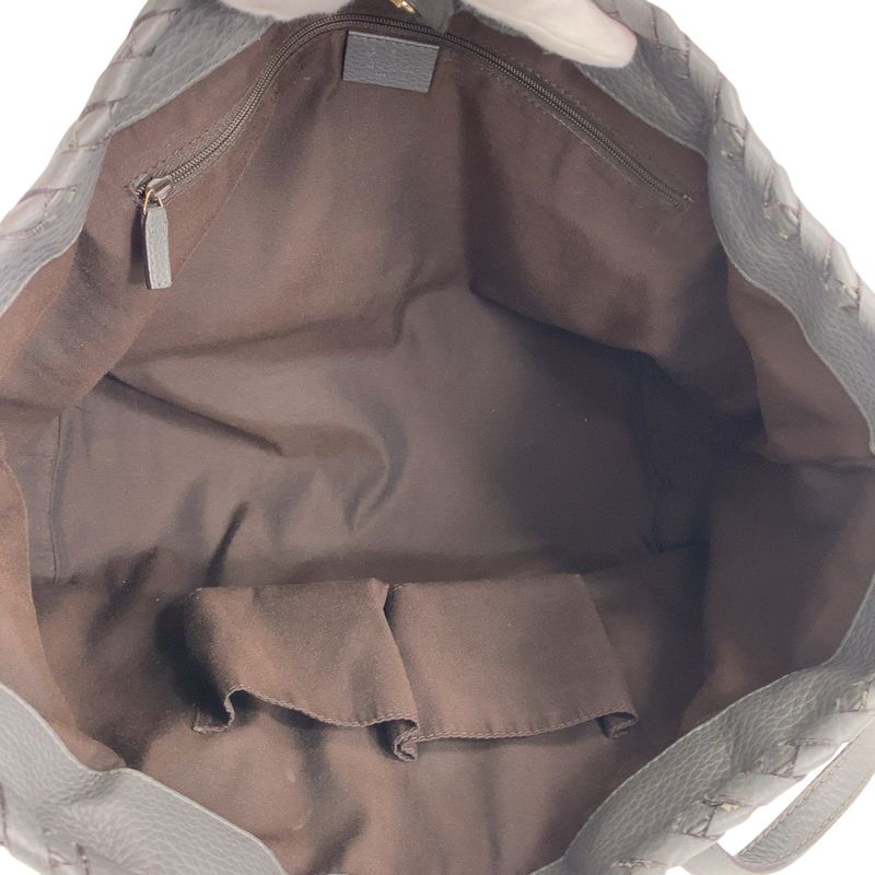 Gucci Bamboo Gray Silver Hardware Leather 354665 Tote Bag Shoulder Bag Women