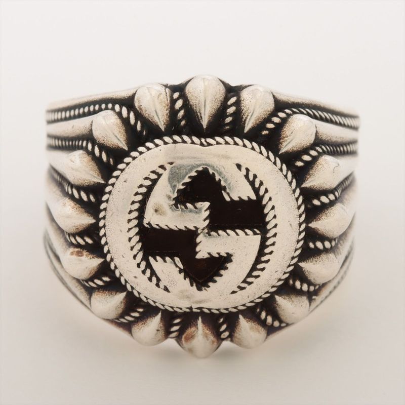 Gucci Interlocking G Silver Ring 18 (actual Size 18.5) Made In Italy