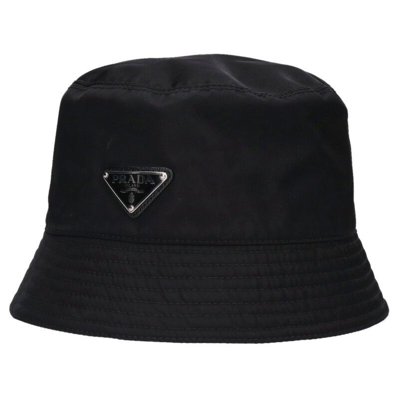 Prada 1hc137 Triangle Logo Plate Bucket Hat Men's S