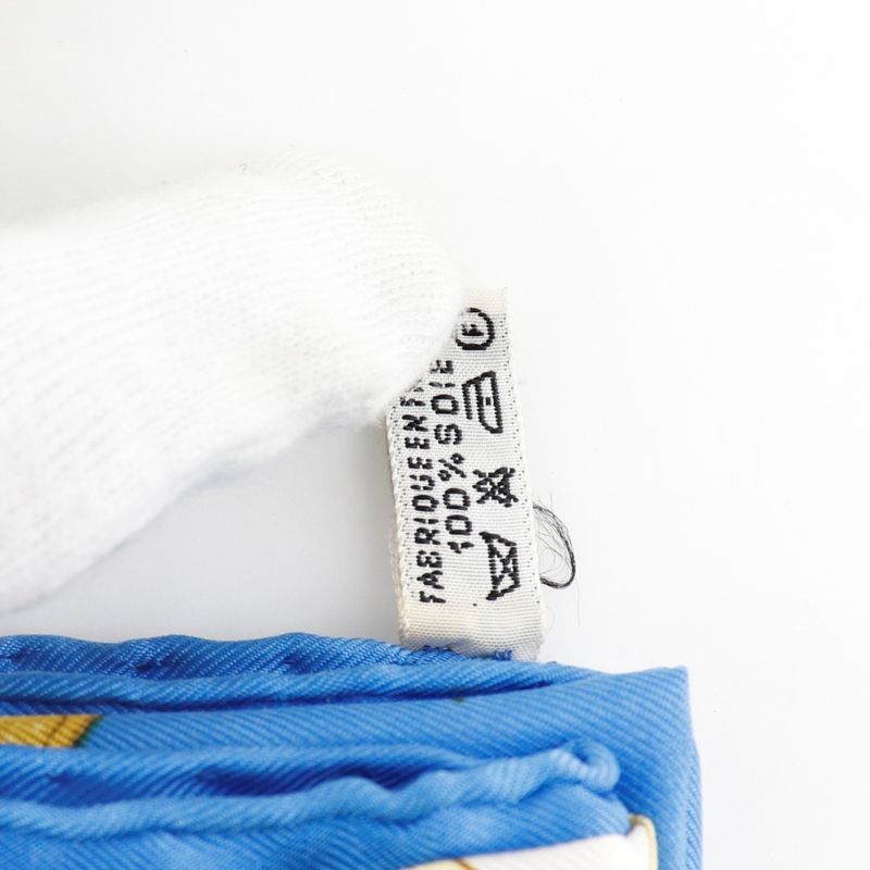 Hermes Carre 90 Caraibes Silk Blue Women's Scarf