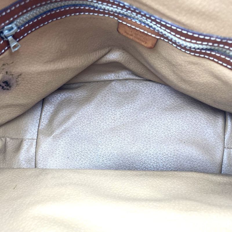 Celine DM95 Shoulder Bag Drawstring Shape Macadam PVC Leather Brown Women