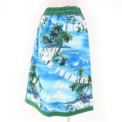 Gucci 693162 100% Cotton Los Angeles Palm Tree Print Skirt Multicolor M Made In