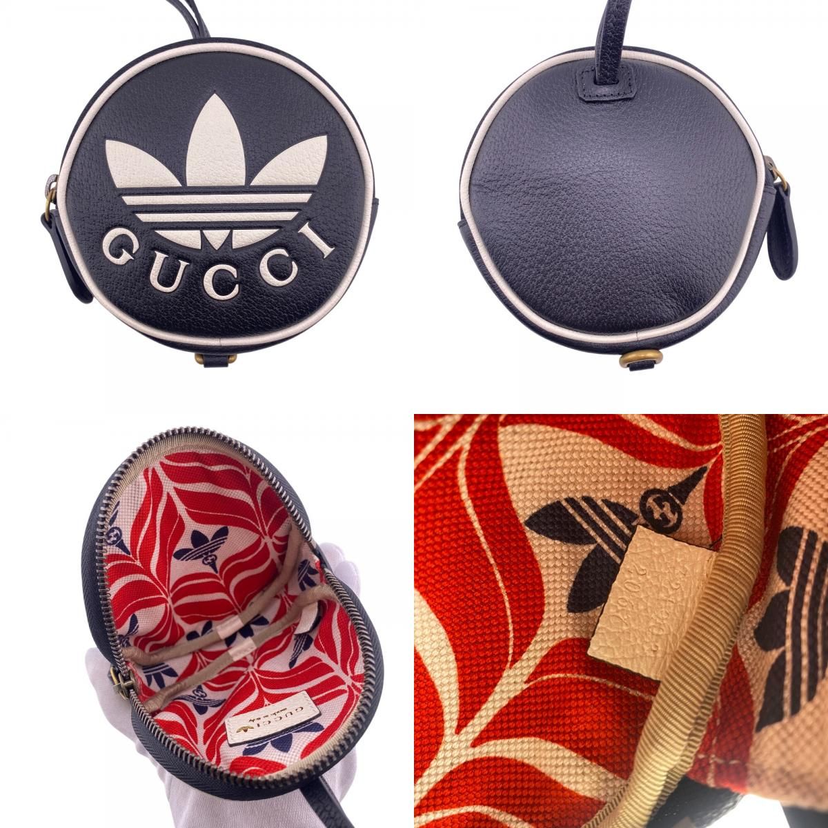 Gucci 721903 Trefoil Leather Shoulder Pouch Adidas Collaboration Card