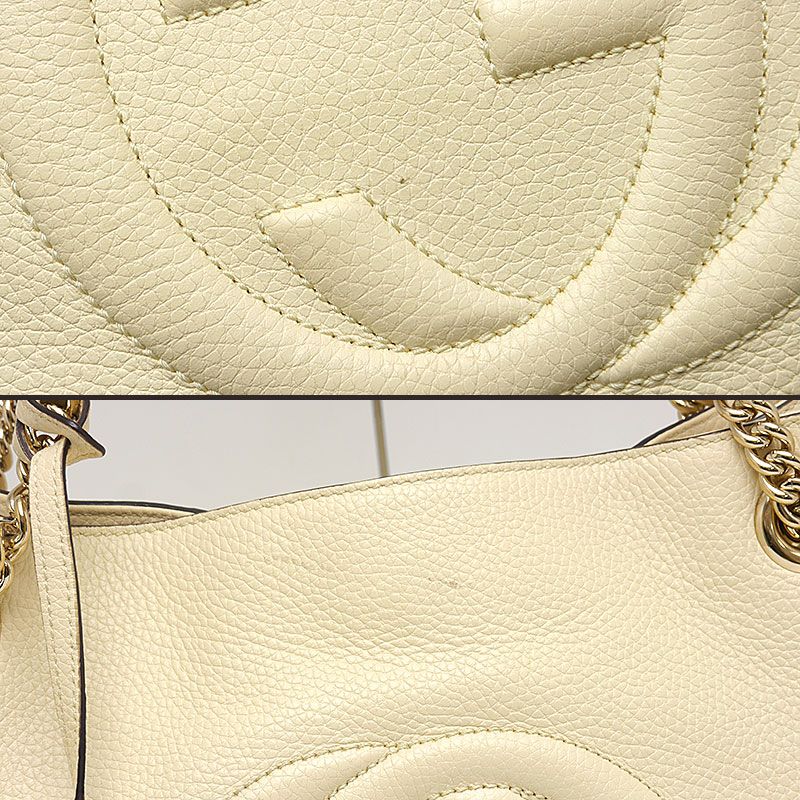 Gucci Soho Semi Shoulder Bag 536196 Leather Cream Fringe