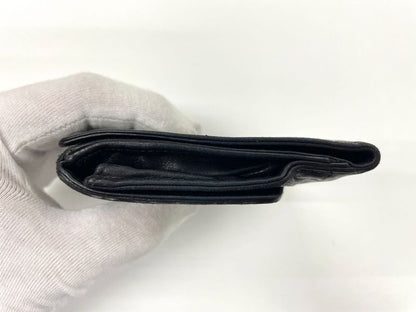 Chanel Coco Mark W Hook Lambskin Bifold Compact Wallet Black Made In France