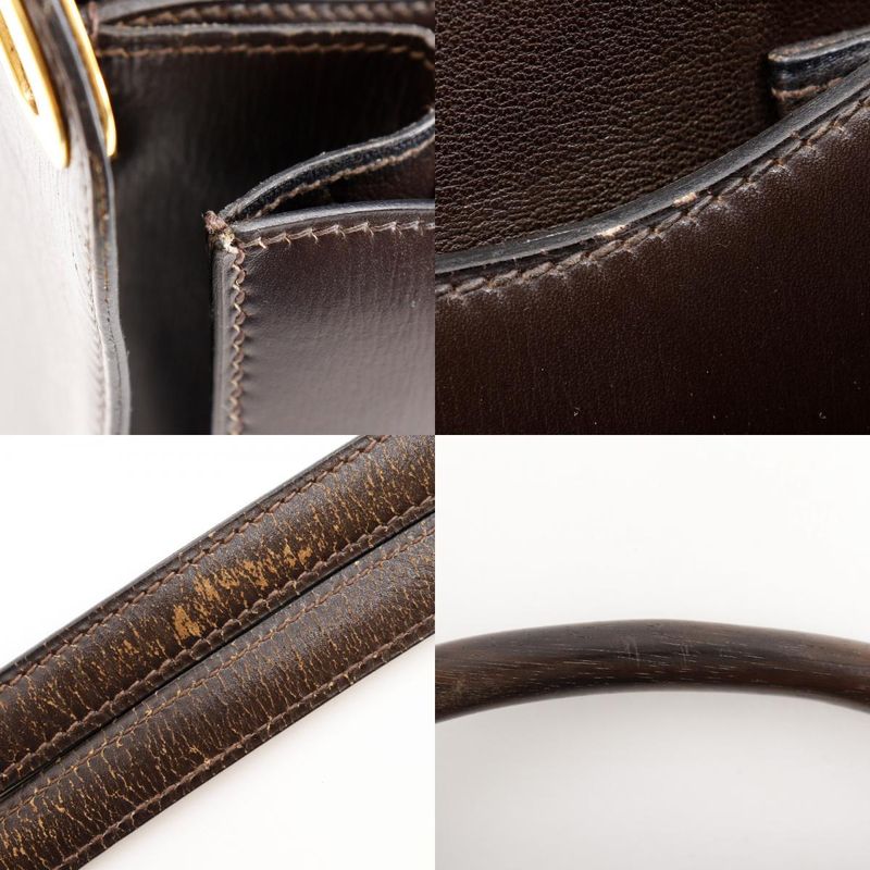 Hermes 2way Shoulder Vintage Box Calf Brown 00H Ladies Handbag