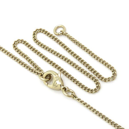 Chanel Necklace Coco Mark Swing Necklace GP Faux Pearl Colored Stone Blue X