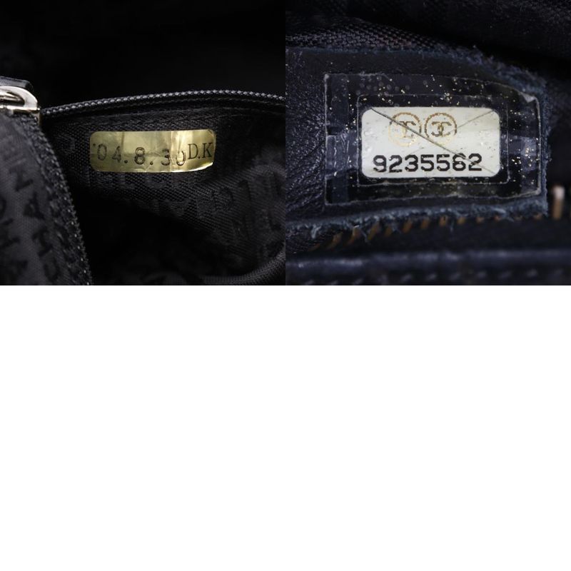 Chanel Camellia Chain Shoulder Suede Black Women's Tote Bag