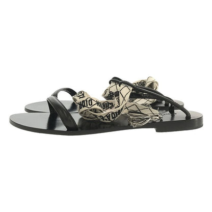 Christian DIOR | J'adior Ankle Ribbon Flat Sandals | 38 | Black | Women's