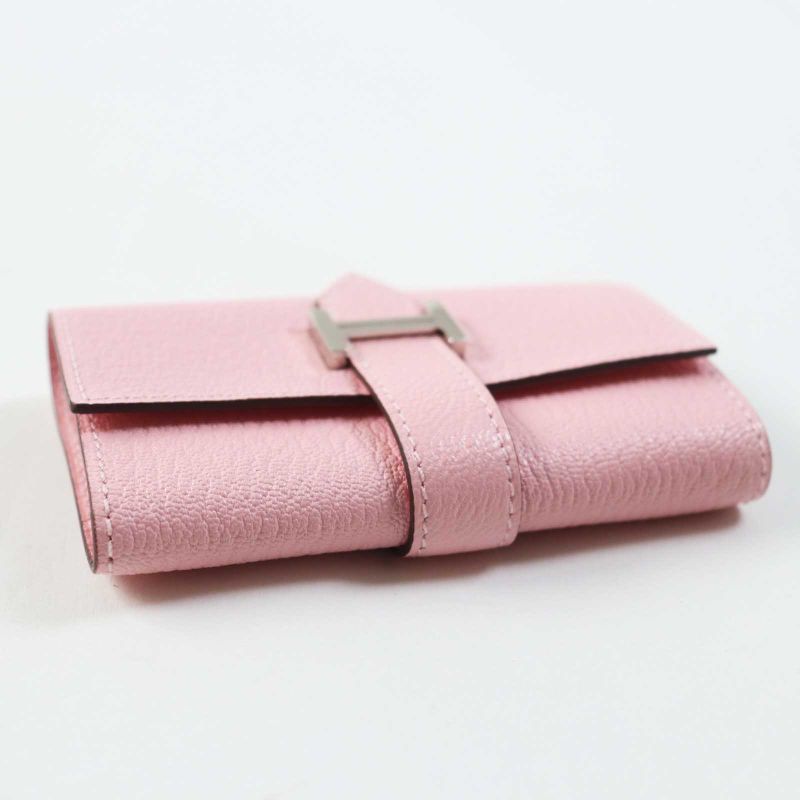 Hermes Bearn Rose Confetti Silver Hardware Chevre Misol 4-ring Key Case With Z