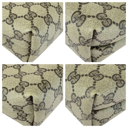 Gucci Vintage Sherry Line Beige Brown GG Supreme Canvas Tote Shoulder Bag 505385