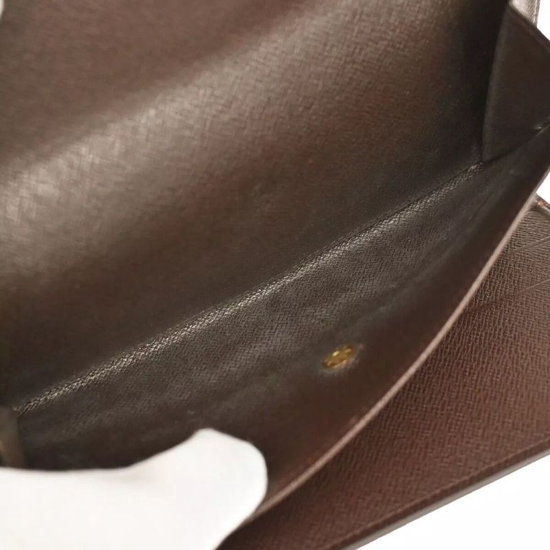 Louis Vuitton Long Wallet Damier Ebène Portefeuille International 09bs120