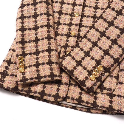 2022Gucci Skirt Suit Size 36 (155 80Y) GG Logo Gold Button Tweed