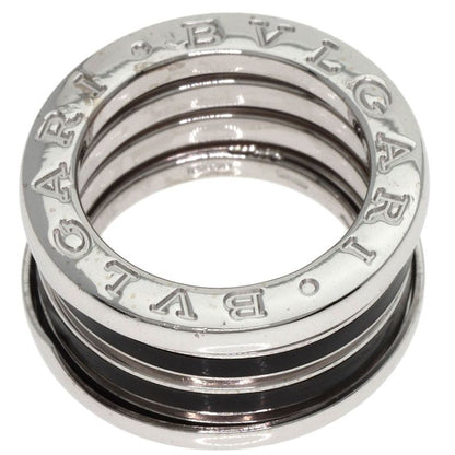 Bvlgari B-zero1 4-band Black Enamel #47 Ring 18K White Gold Ladies