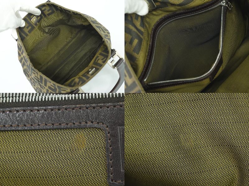 Authentic Fendi Zucca Tote Handbag Canvas Brown 26329 Zucca Bag Pre-owned