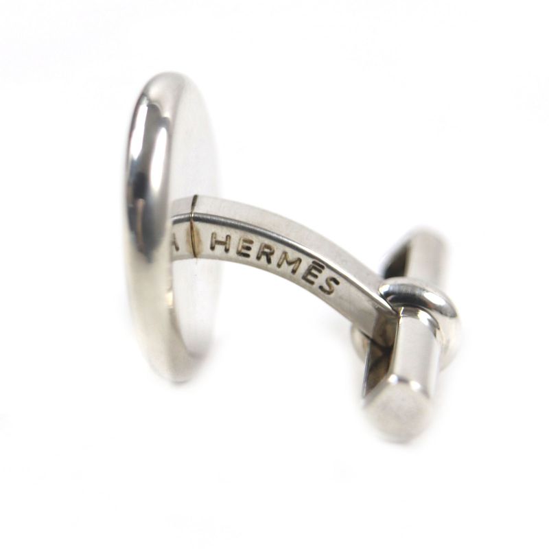 Hermes Serie Button Round Shape Cufflinks Button Cufflinks Ag925 Silver Total