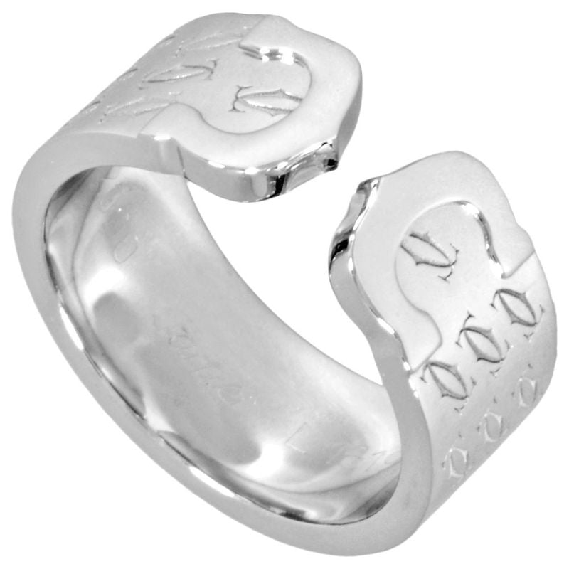 Cartier C2 Happy Birthday Ring #51 18K White Gold 116g Wide 2000 Xmas Limited
