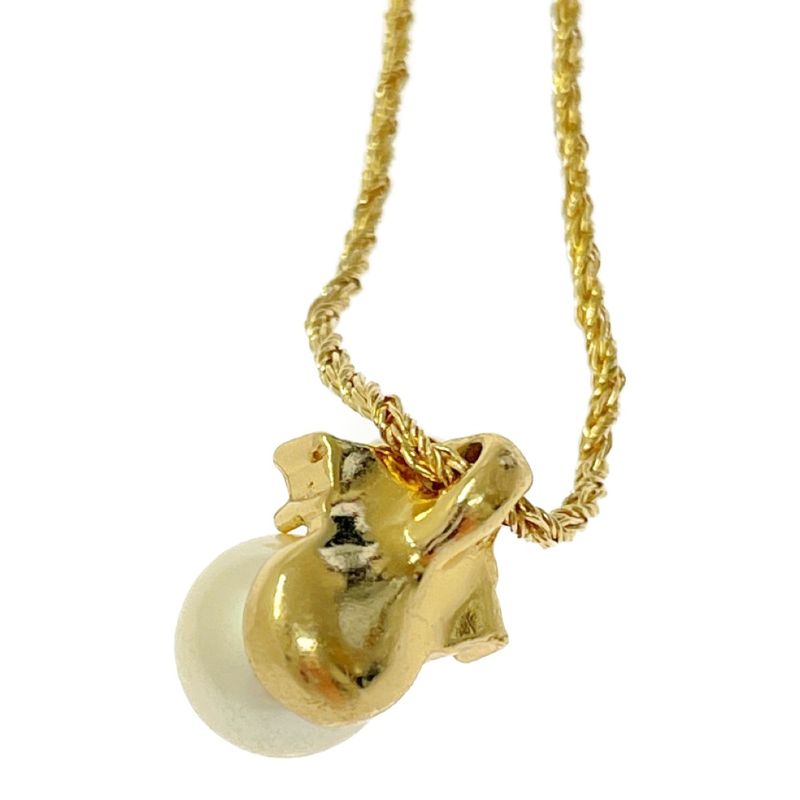 Christian Dior GP Faux Pearl Necklace Women's Gold 315466 Necklace