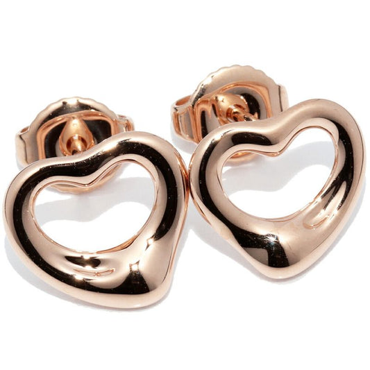 Tiffany & Co Earrings 18K Pink Gold Elsa Peretti Open Heart Earrings 11mm