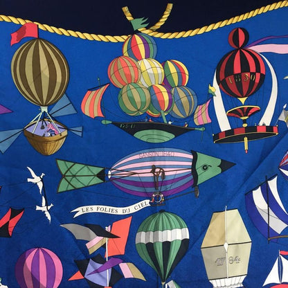 Hermes Carre Scarf Silk Sky Madness Balloon Shawl