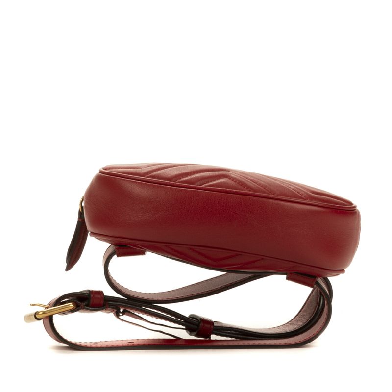 Gucci Marmont Belt Bag Red Calfskin Leather A
