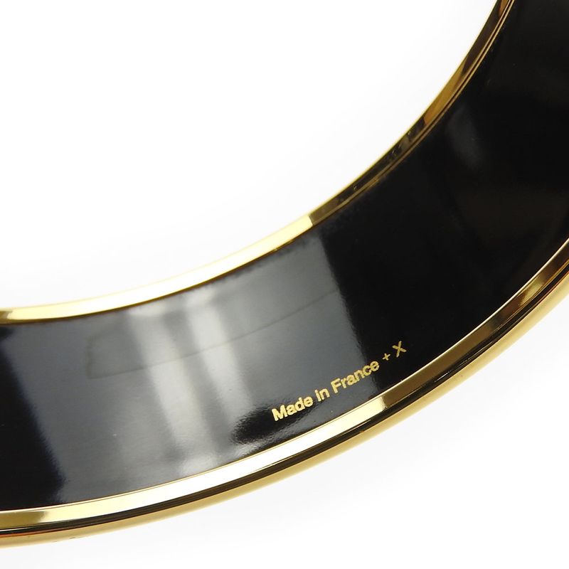 Hermes Bangle Emile GM Metal Cloisonne Light Blue Gold Hardware Logo Accessories