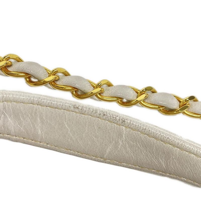 Chanel Shoulder Bag Matelasse /double Coco White 2way/gold Hardware /chain