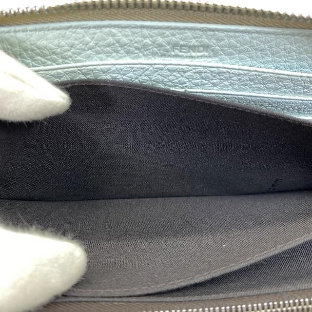 Fendi 7m0210 Wallet Long Wallet Long Round Zipper Leather Graige