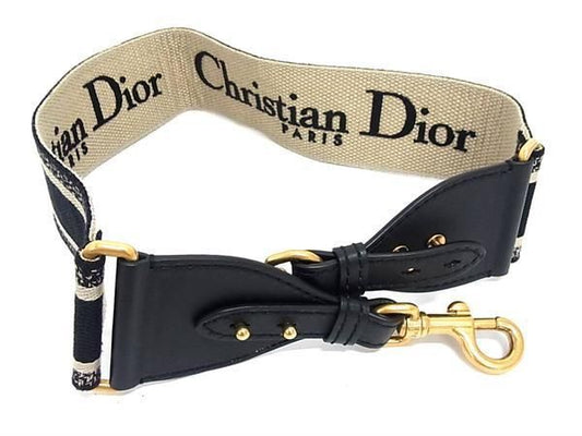 Christian Dior Canvas Shoulder Strap For Bag Shoulder Women Black And
