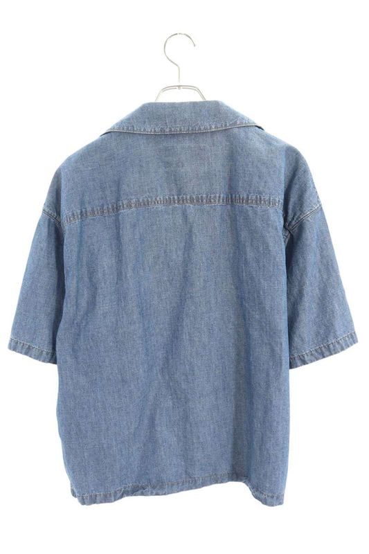 Prada Gec068 Triangle Logo Plate Chien Bray Short Sleeve Shirt Men M