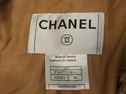 Chanel 65% Nylon And 35% Wool Long Coat Outerwear Jacket Clothing Size 38
