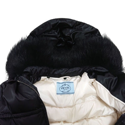 Prada Down Jacket With Wool Fur Hood 46 L Size