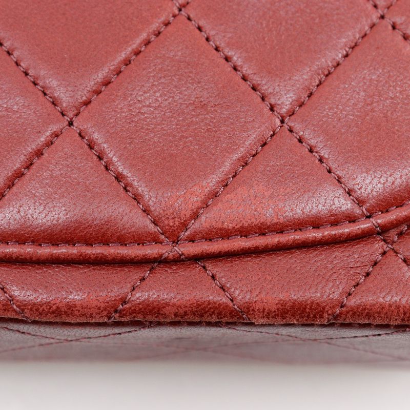 Chanel Mini Matelasse Chain Shoulder Vintage A35200 Lambskin Red Ladies