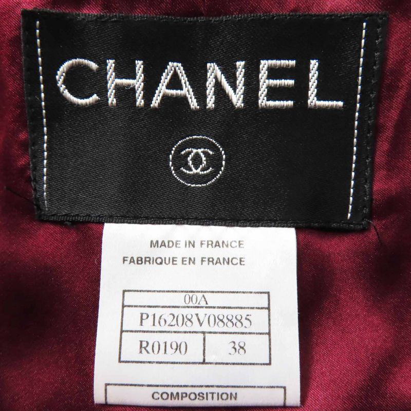 CHANEL 00A P16208 Wool PVC Sequined Tweed Setup With Coco Mark On Left Cuff