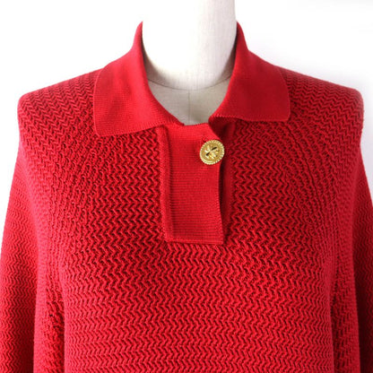 CHANEL Vintage 100% Cotton Coco Embroidered Long Sleeve Knit Tunic Dress With