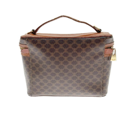 Celine Vanity Bag Macadam Pattern Dm96 Brown Vintage Delivery As Is