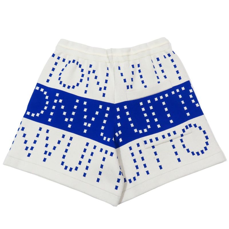 Unused 23SS Louis Vuitton Knit Shorts Chunky Stripe Logo All Over L White Blue