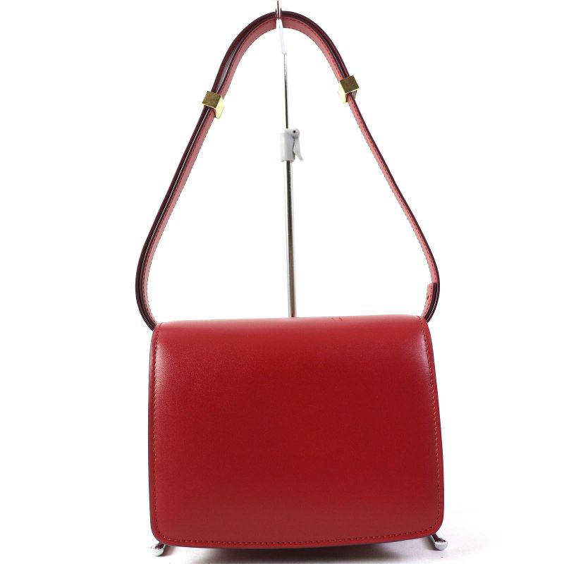 Celine 189183dls Classic BOX Small Classic Box Small Leather Shoulder Bag Red