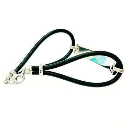 Tiffany & Co Silver Rubber Atlas Bracelet 13.2g 925 Engraved 477647 Bracelet