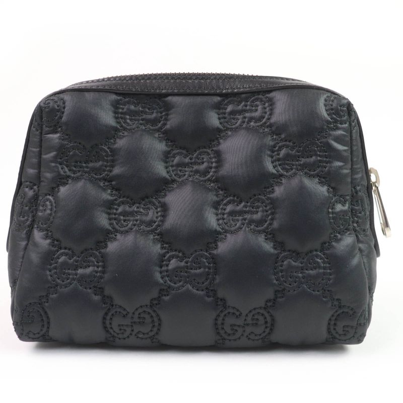 Gucci 72604 GG Marmont Makeup Pouch Small Pouch Black Purple With Box And