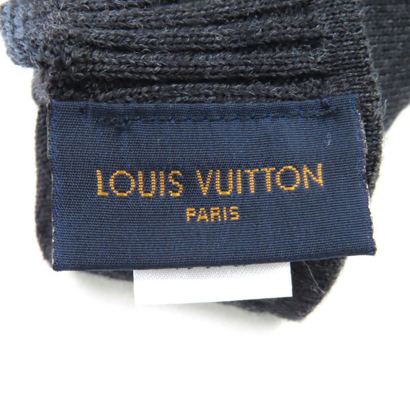 Louis Vuitton M70008 Damier Graphite Damier Gompti Wool Knit Gloves Grey Blue