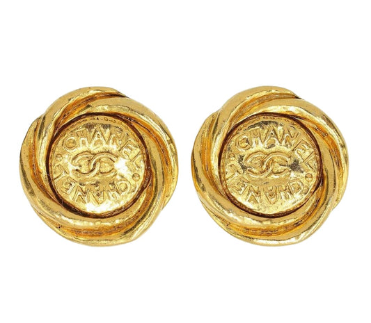 Chanel Coco Mark Logo Round Earring