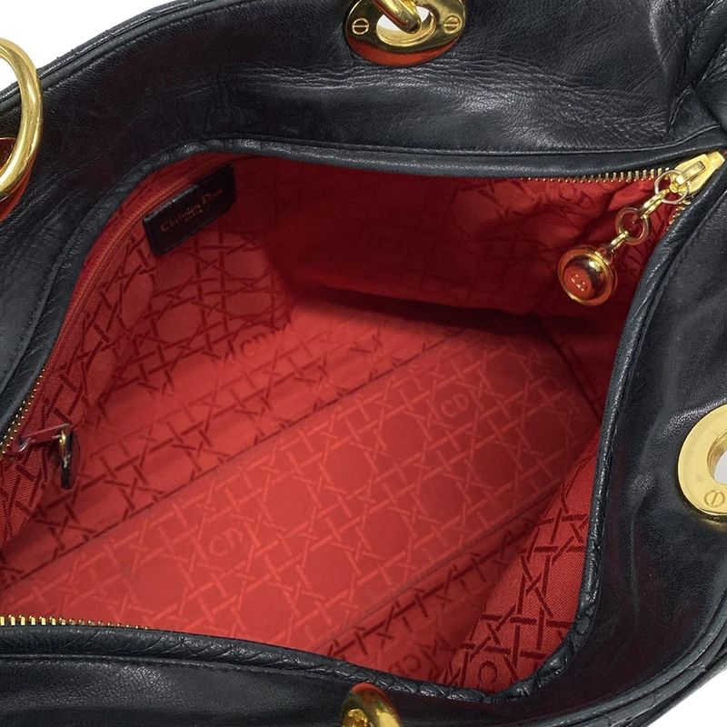 Dior/christian Dior Handbag Lady Dior Large Bag Black Leather