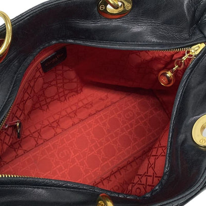 Dior/christian Dior Handbag Lady Dior Large Bag Black Leather
