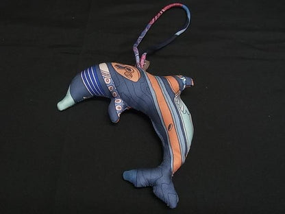 Hermes Petite Ash Dolphin 100% Silk Bag Charm Key Holder Accessories