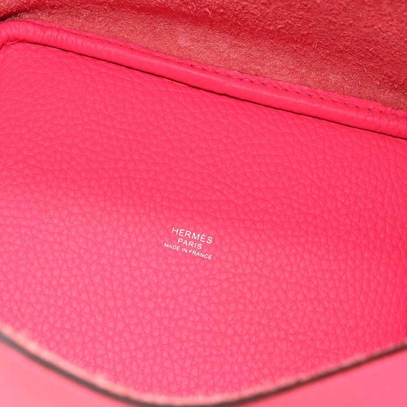 Exhibited Hermes Picotin Lock PM Hand Bag Taurillon Cles Mance Rose Azalee W