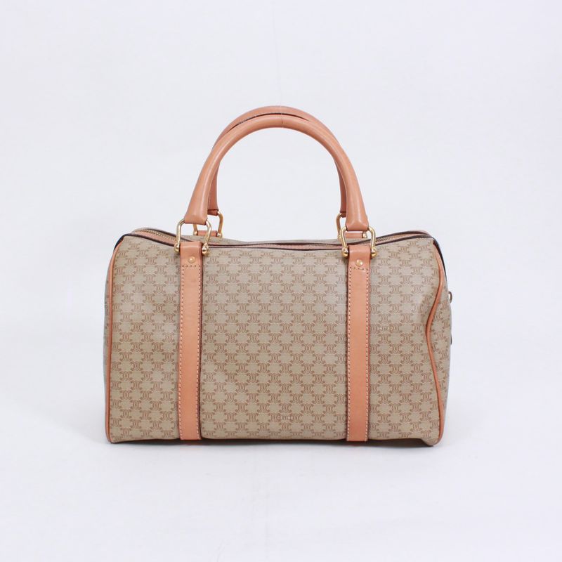 Celine Macadam Leather X PVC Beige Handbag Gold