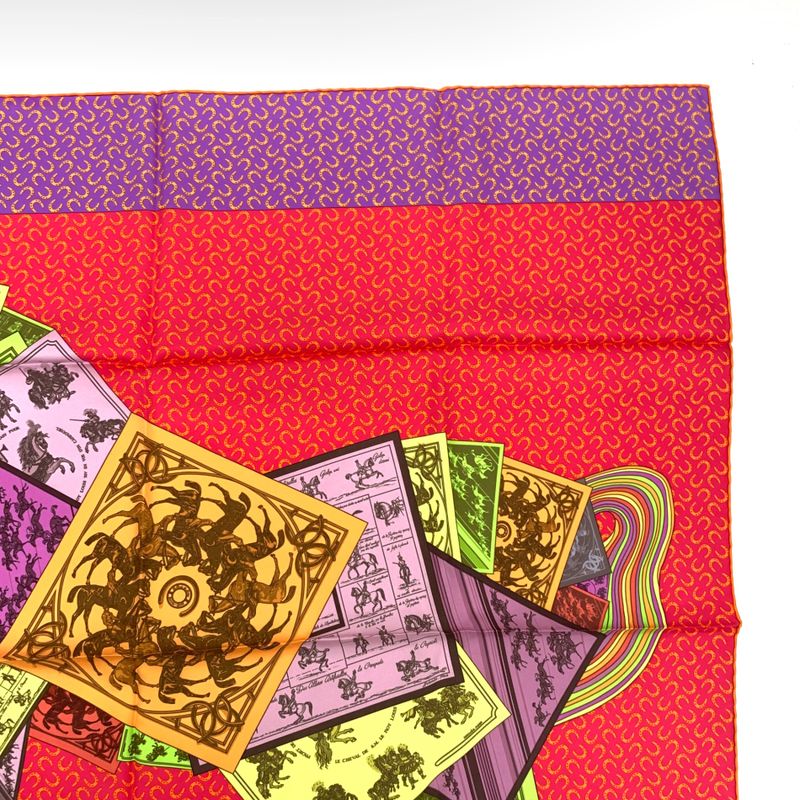 Hermes Carre 90 Cheval SUR MON Carre On Horseback Scarf 100% Silk