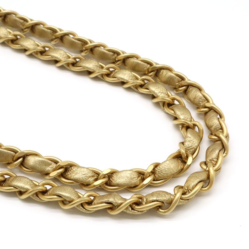 Chanel Matelasse 23 Coco Mark Chain Shoulder W Chain Shoulder Bag Leather Gold