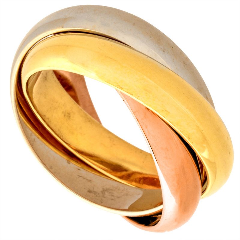Cartier Trinity LM Ring #53 18K Yellow Gold 139g 18K Pink Gold 18K White Gold